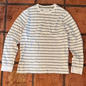 Cactus Man Men’s White-Green Stripes Long Sleeve